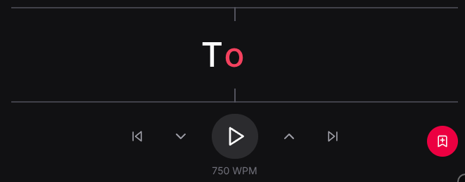 RSVP reader showing word display
